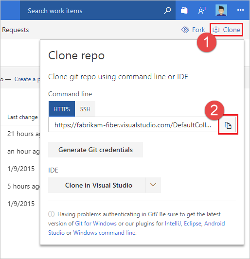 Finding the Clone URL for your Git Repository in Azure Repos