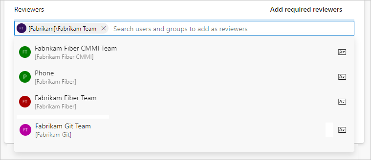 Screenshot of adding a reviewer to a new P R.