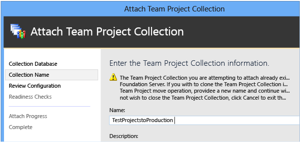 Attach team project name entry