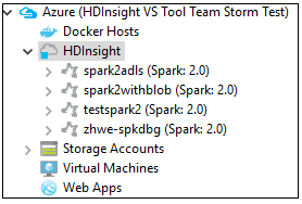 HDInsight Spark clusters in Azure Explorer3