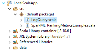 Location of LogQuery local scala application