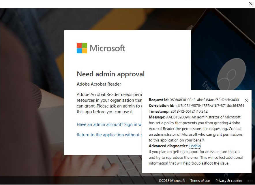 Admin approval required to install the MIP plug-in for Acrobat and Acrobat Reader