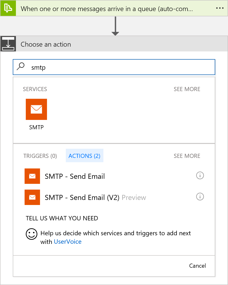 Create an SMTP connection in your logic app in the Azure portal