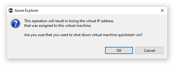 The virtual-machine shutdown confirmation window