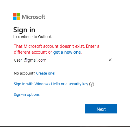 Screenshot that shows the sign-in error message for the Azure Lab Services website.