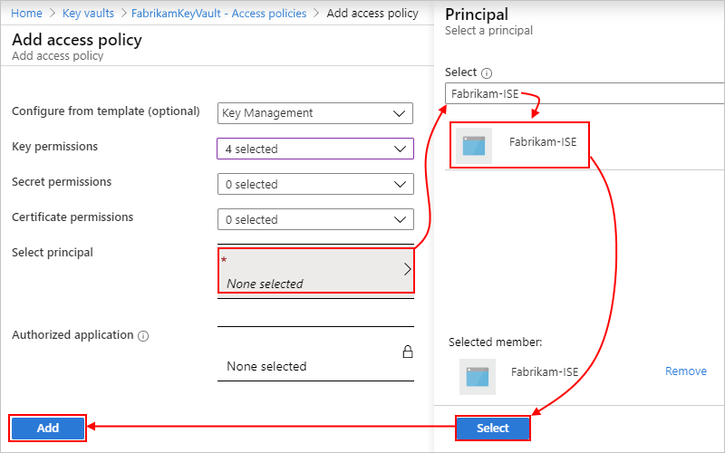 Select your ISE to use as the principal