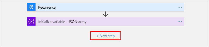 Select "New step" for "Create HTML table" action