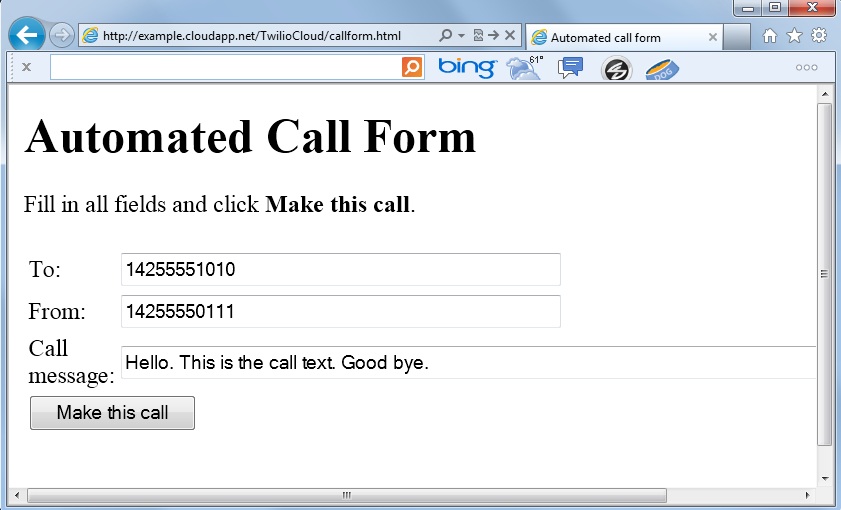 How to make a phone call from Twilio (PHP) | Microsoft Docs