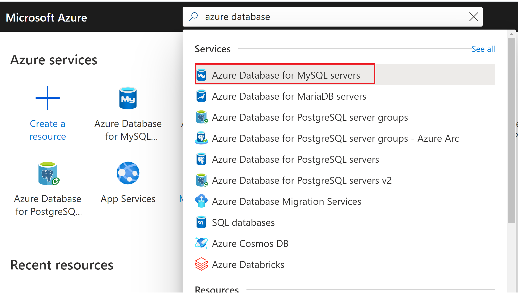 Quickstart: Create a server - Azure portal - Azure Database for MySQL |  Microsoft Docs