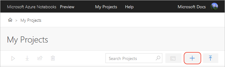 New Project command on My Projects page