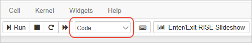 Cell type toolbar drop-down