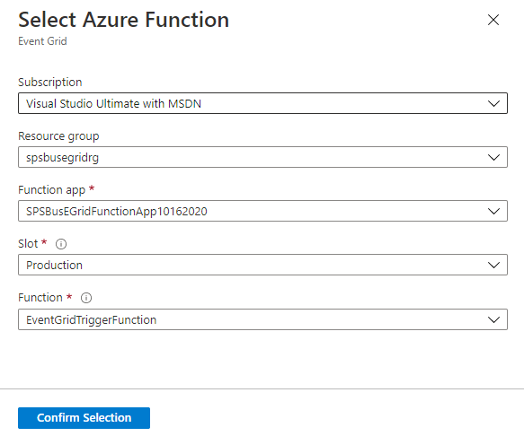 Function - select the endpoint