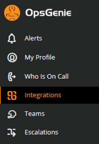 The "Integrations" section in OpsGenie