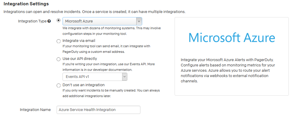 The "Integration Settings" in PagerDuty