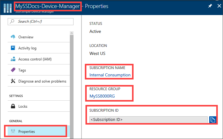 Check service properties for target device