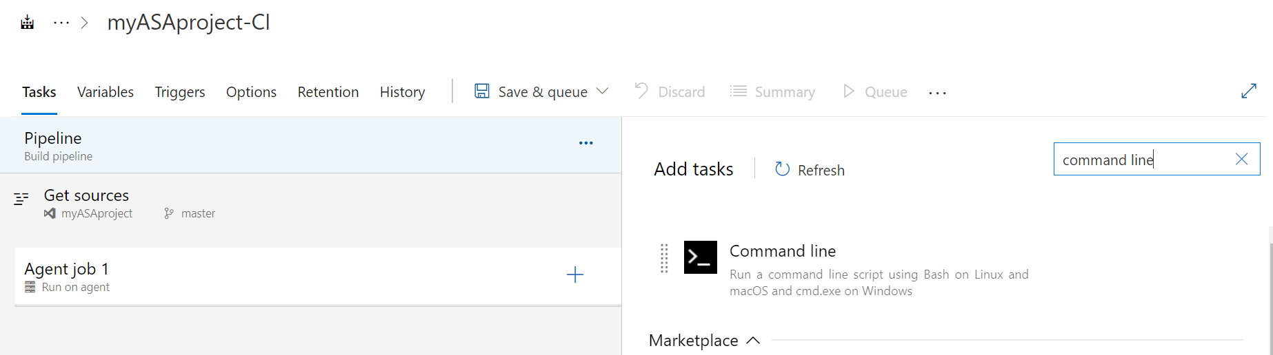 Screenshot of searching commandline task. 