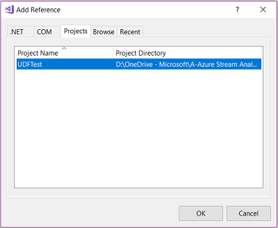 Choose your C# project name from the reference list