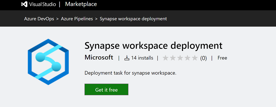 Screenshot that shows the Synapse workspace deployment extension as it appears in Visual Studio Marketplace.