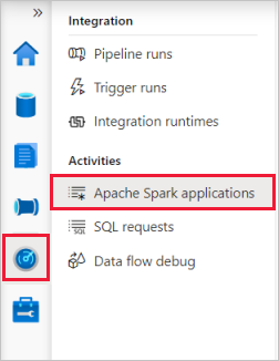 Select monitor then select spark application.