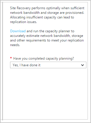 Box for confirming that you completed capacity planning