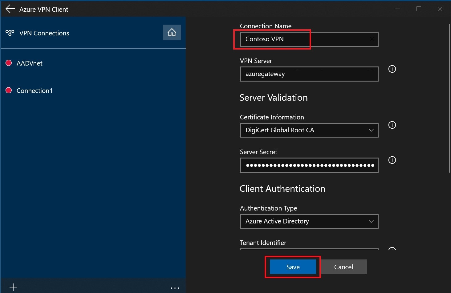 azure point to site vpn 2fa
