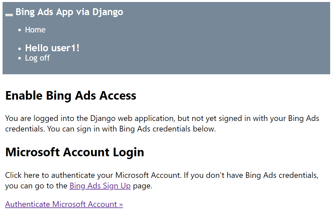 Authenticate Microsoft Account