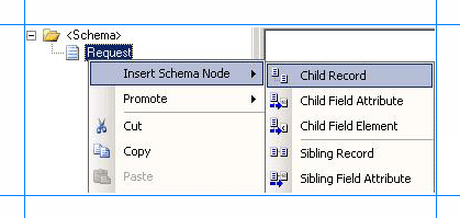 Insert child nodes for a schema
