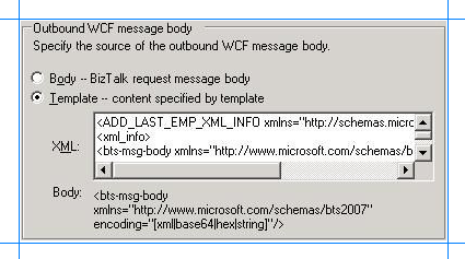 Specify template for outbound WCF message