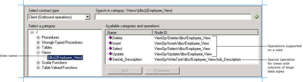 Browse views in a SQL Server database