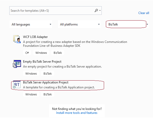 Add application project in BizTalk Server