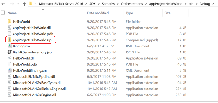 Build the zip file in your BizTalk Server project
