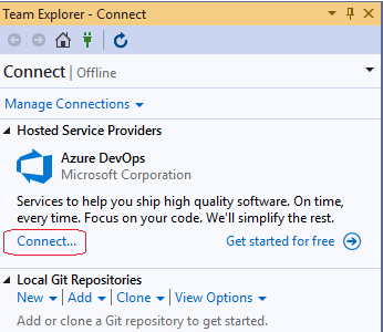 Go to Team Explorer, and connect to Azure DevOps in your BizTalk Server project