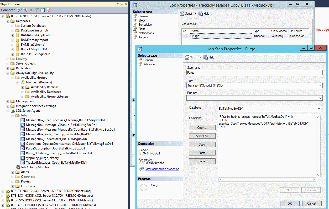  Modifiez le nom de la tâche de l'agent SQL dans le groupe de disponibilité AlwaysOn avec BizTalk Server
