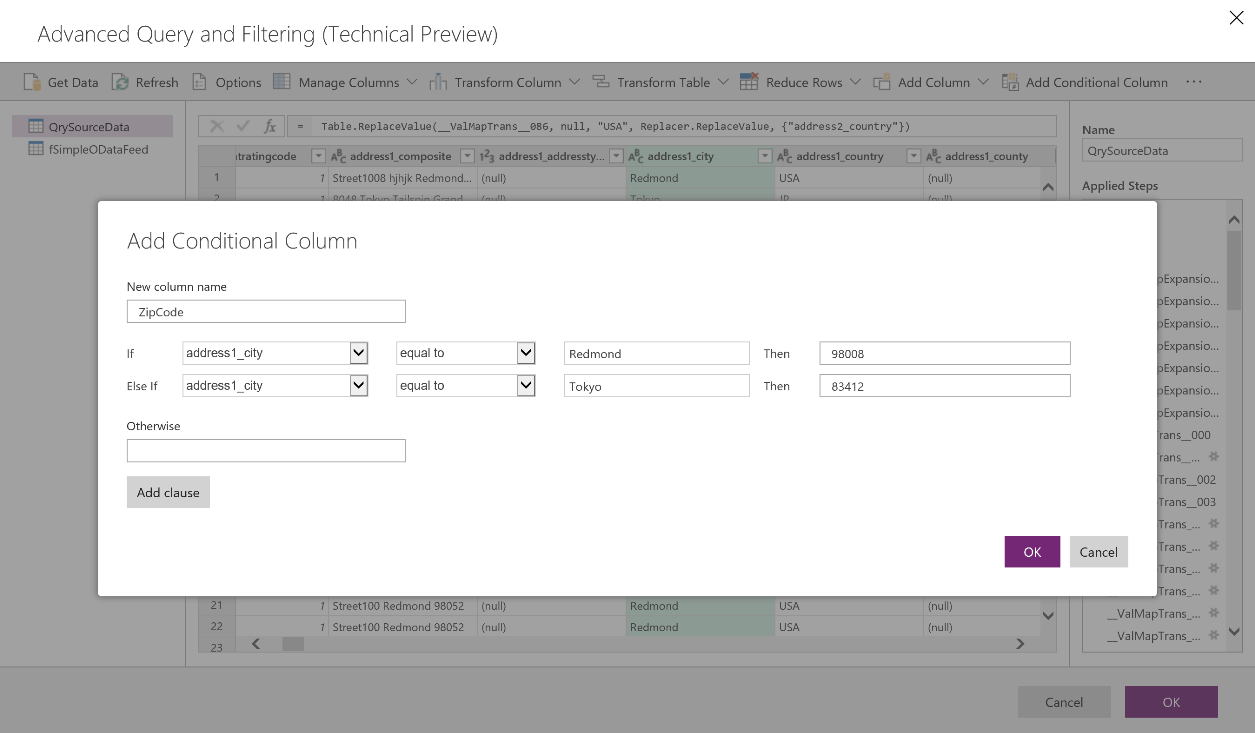 Conditional data transformation with Power Query