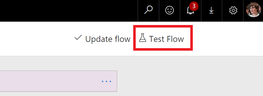 Test flow button