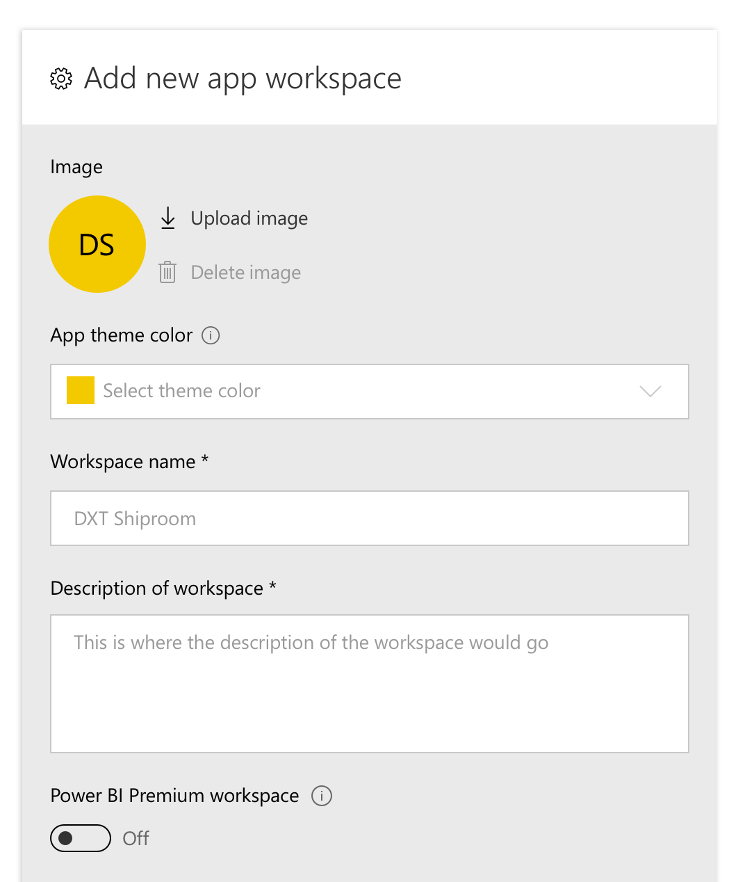 A screenshot of how to add a Power BI workspace on mobile