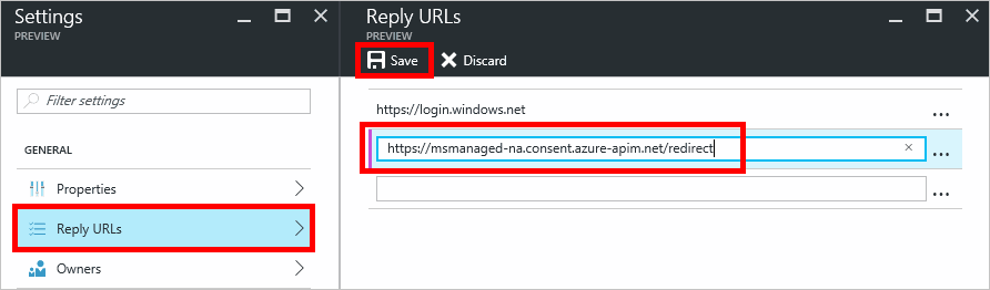 Reply URLs