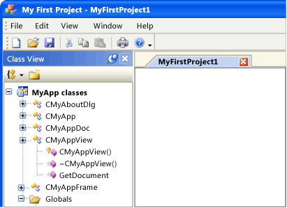 MyApp as rendered by CMFCVisualManagerWindows.