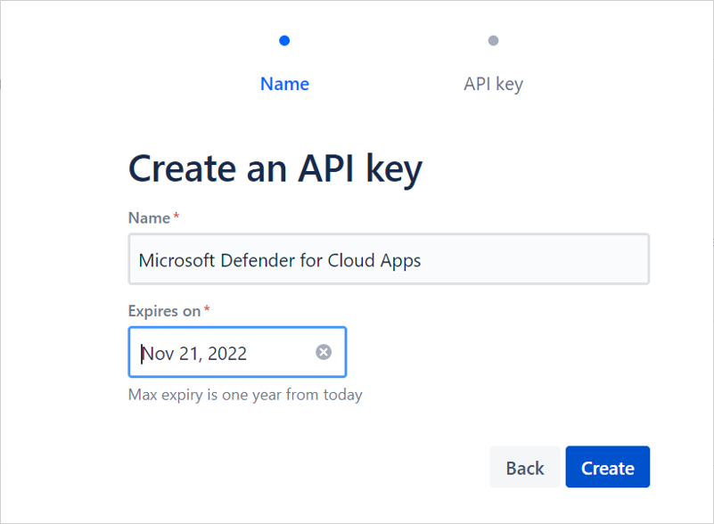 Create API key.