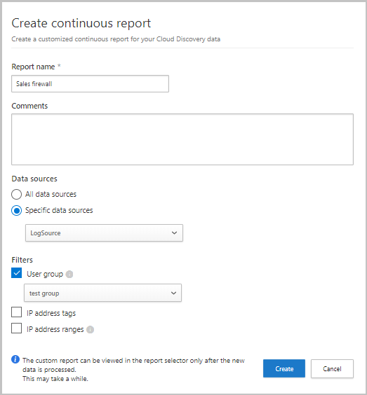 create custom continuous report.