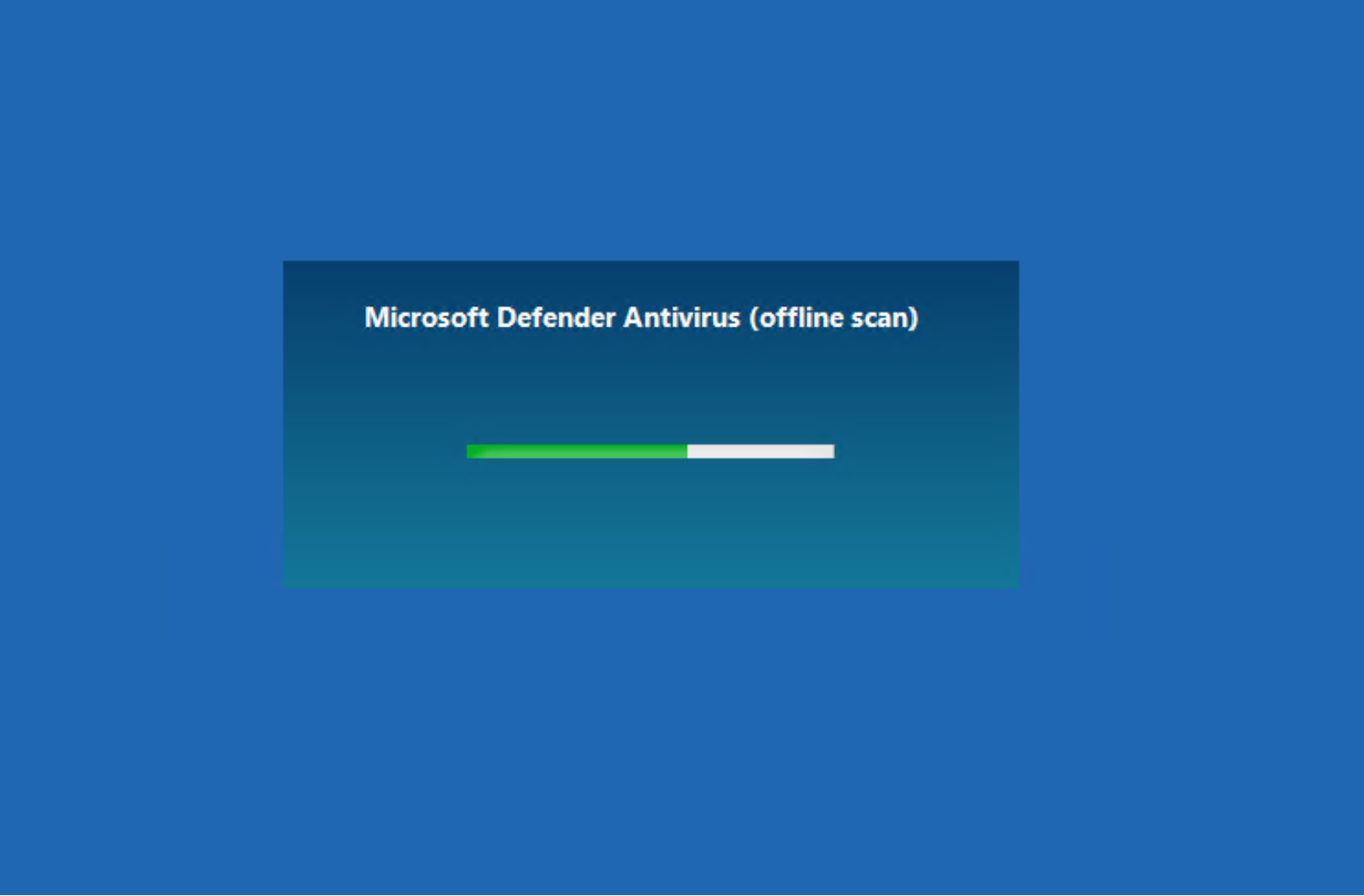 Screenshot of the Microsoft Defender Antivirus scan.