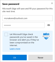 Prompt to save password