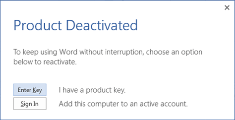 Product deactivated.