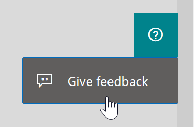 Screenshot of the Give Feedback button.