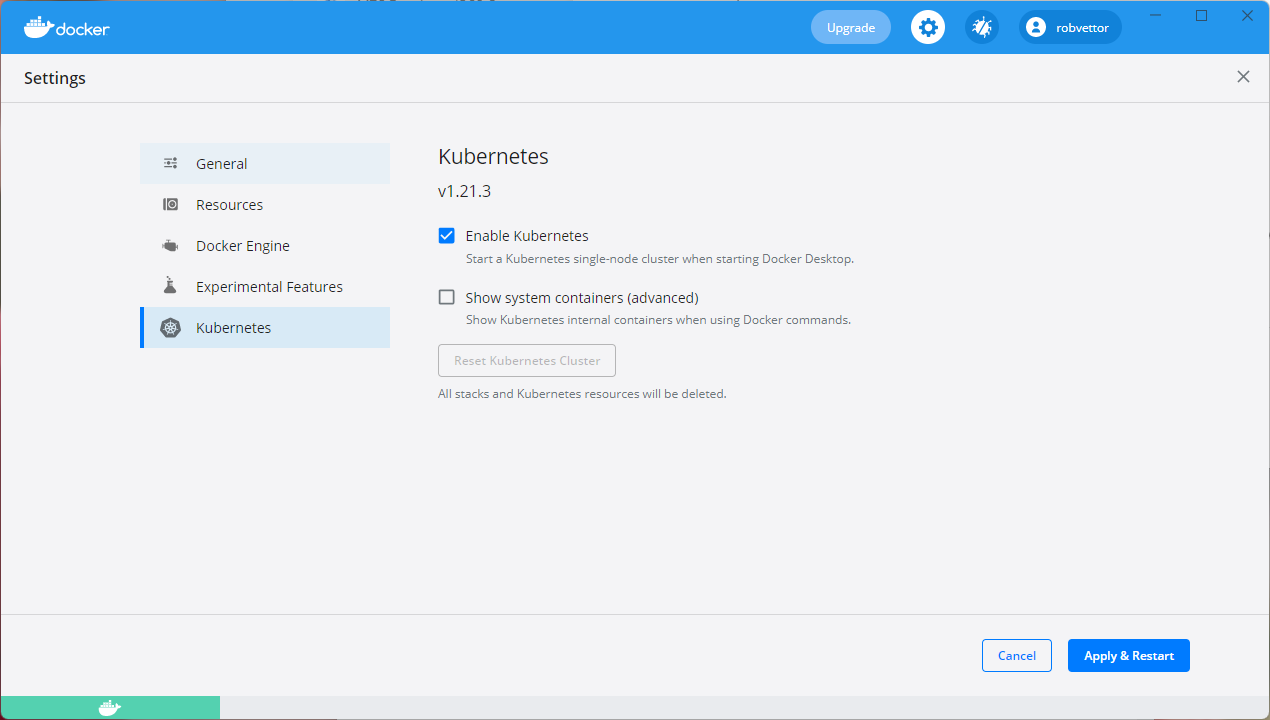 Configuring Kubernetes in Docker Desktop