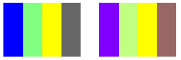 Two squares with colored stripes side-by-side illustrating the original image and the sheared image.