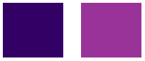 A purple square on the left and a fuchsia square on the right.