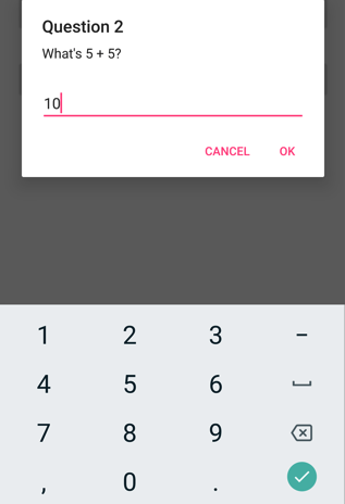 Screenshot of an optional prompt.