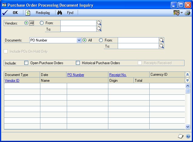 screenshot Purchase Order Documents