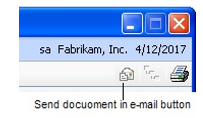 Screenshot showing the location of the e-mail button.
